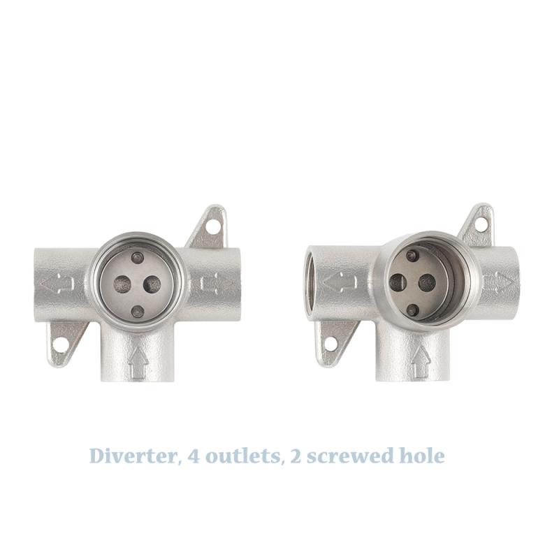 Sento stainless steel shower diverter valve with 3 outlets and 2 screw hole