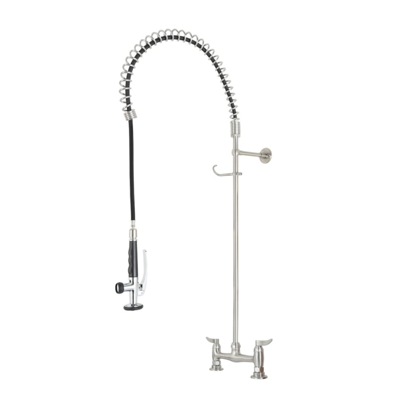 sento stainless steel, commercial kitchen tap, with pre rinse spray,deck mounted.