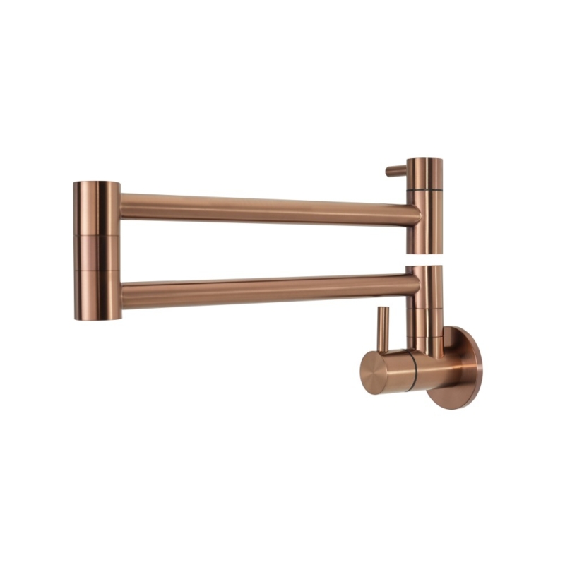 A-33G SENTO Stainless steel retractable wall mount pot filler faucet, Rose Gold