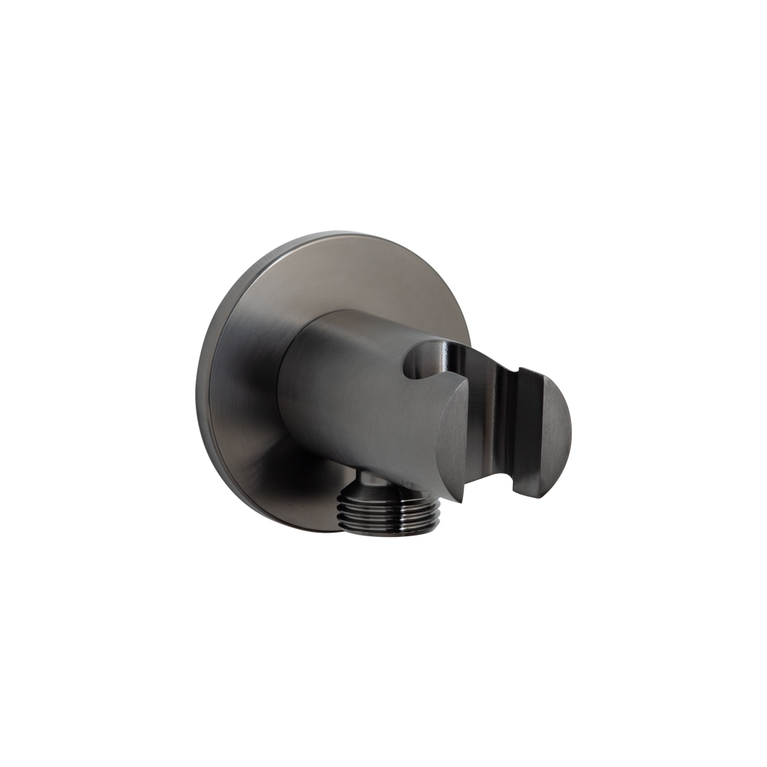 B-123G GM B-123G Sento stainless steel Round shower holder, PVD Gun Metal