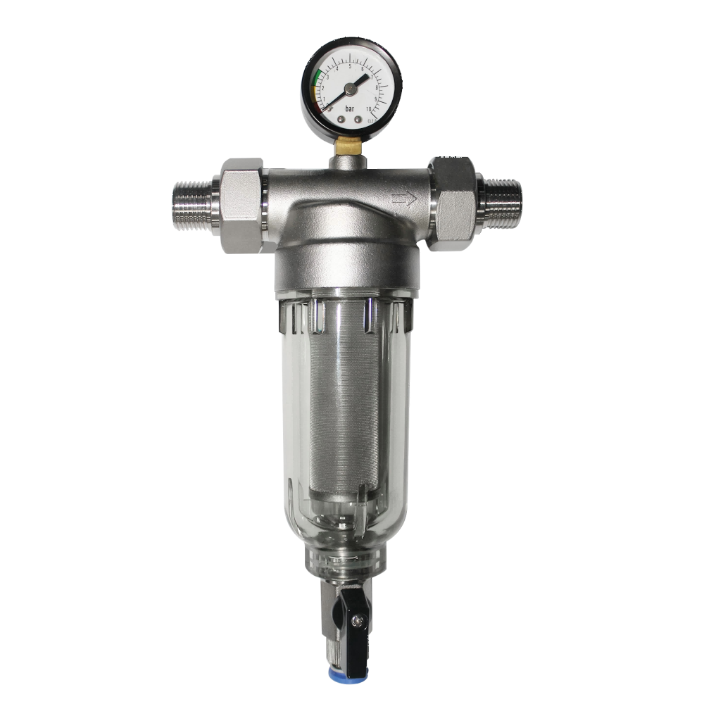 B-220 with pressure reader(1) B-220 sento stainless steel spin down pre-filter with pressure reader