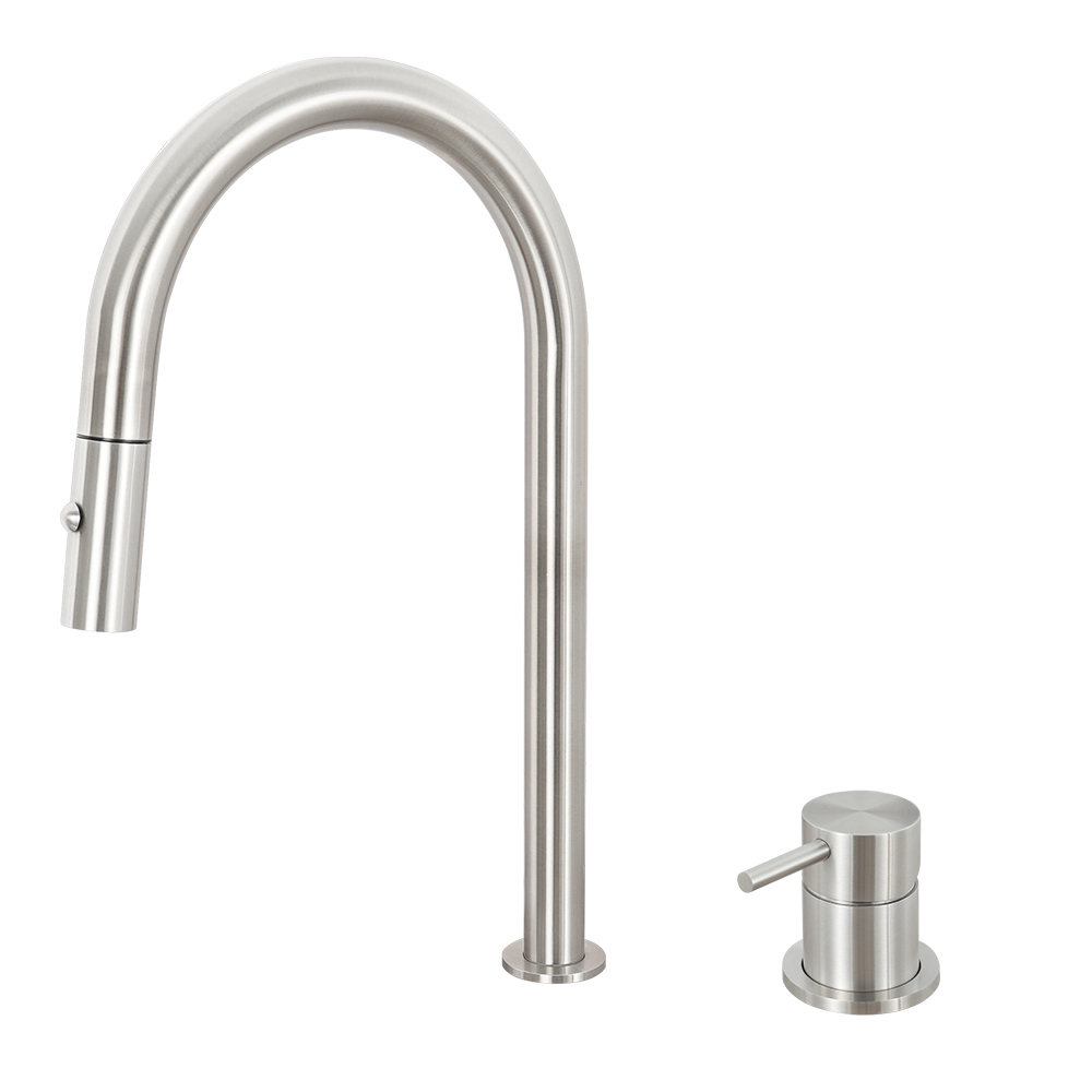 C-28E two hole pull down kitchen faucet with separate handle