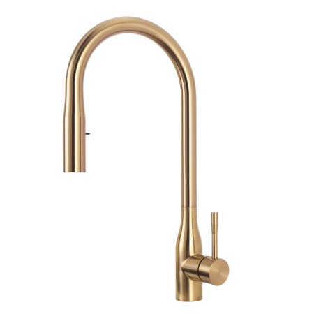 C-91 Sento stainless steel pull down kitchen faucet with hidder sprayer, gold color