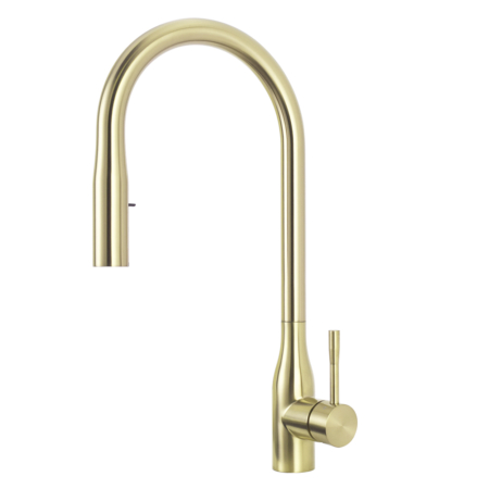 C-91 Sento stainless steel pull down kitchen faucet with hidder sprayer, Titanium gold color
