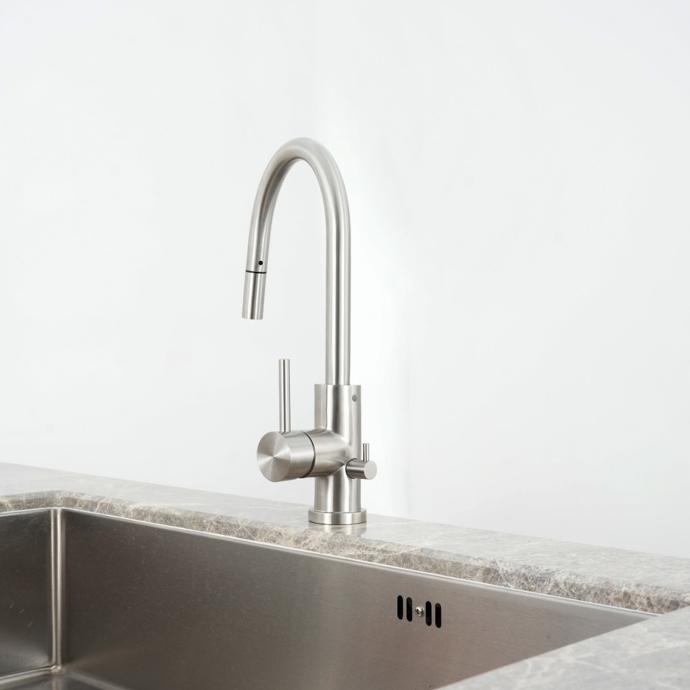 CS-116-1 CS-116 Sento stainless steel pull out dishwashing kitchen faucet with C shape spout