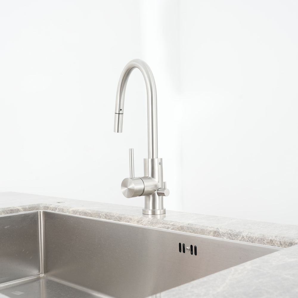 CS-116-1 Sento stainless steel CS-116S slender 24mm gooseneck disshwasher pull down kitchen faucet