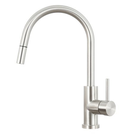 Sento stainless steel CS-116S slender 24mm gooseneck pull down kitchen faucet