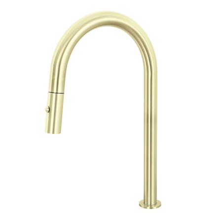 B-483 Sento stainless steel minmal C-shape swival spout with pull out spayer PVD titanium gold