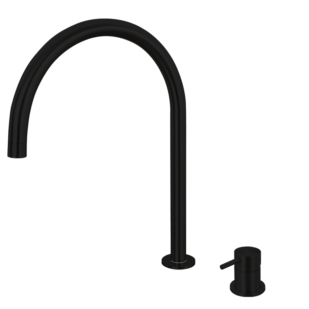 G-10P+B-481-black G-10P+B-481 Sento stainless steel Single lever countertop basin mixer,C shape, matte black