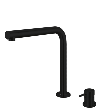 G-10P+B-482 Sento stainless steel Single lever countertop basin mixer,L shape, matte black