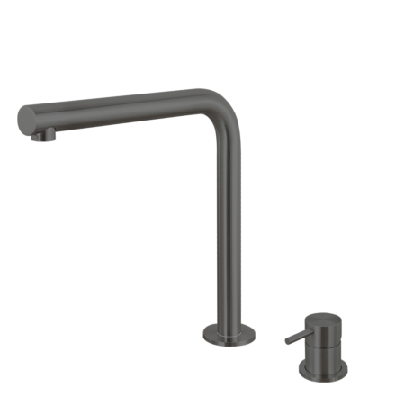 G-10P+B-482 Sento stainless steel Single lever countertop basin mixer,L shape,Gun Metal